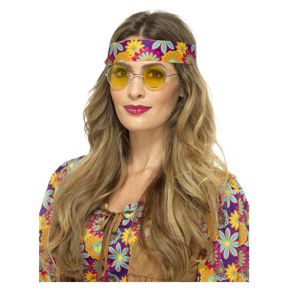 Festicy Deguisement Hippie Femme avec Poncho I Bandeau Hippie avec