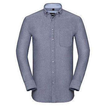 Russell Collection Mens Long Sleeve Tailored Oxford shirt