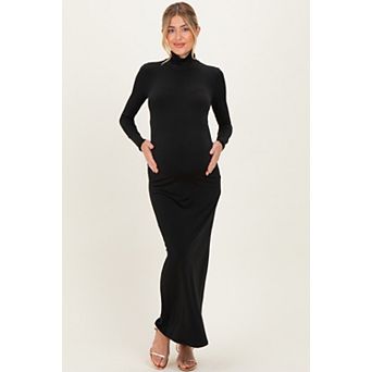 Maternity Turtleneck Long Sleeve Maxi Dress