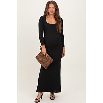 Maternity Square Neck Long Sleeve Maxi Dress