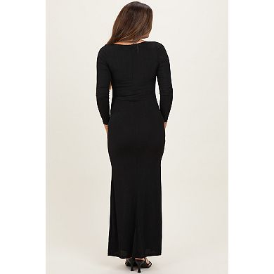 Maternity Square Neck Long Sleeve Maxi Dress