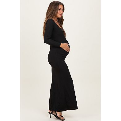 Maternity Square Neck Long Sleeve Maxi Dress