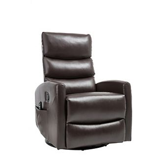 Heat Massage Manual Recliner Chair with Rocker and Swivel in Fabric
