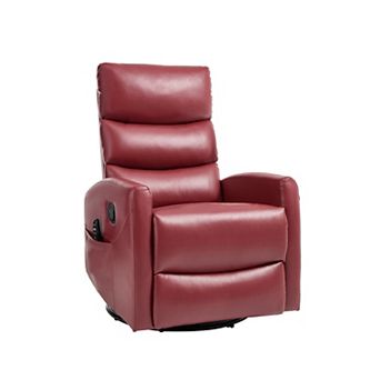 Heat Massage Manual Recliner Chair with Rocker and Swivel in Fabric
