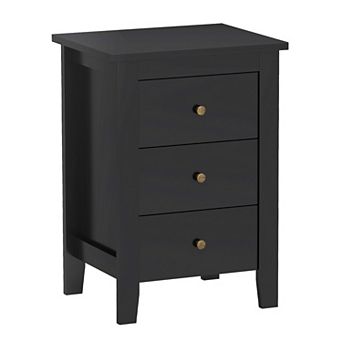 Modern Bedside Cabinet Nightstand with 3 Drawers for Living Room and Bedroom