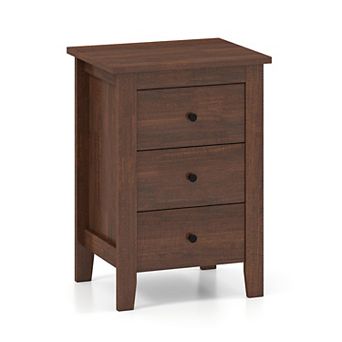 Modern Bedside Cabinet Nightstand with 3 Drawers for Living Room and Bedroom