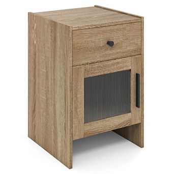 Nightstand with Drawer and Cabinet