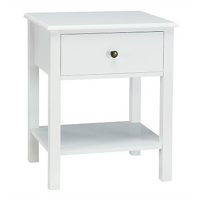 Nightstand End Table with Drawer and Shelf
