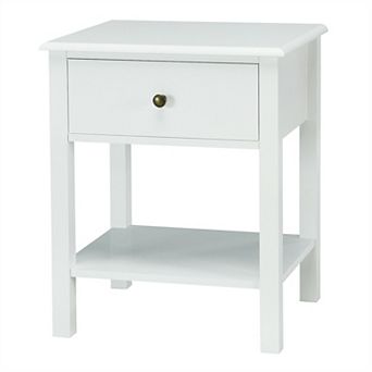 Nightstand End Table with Drawer and Shelf