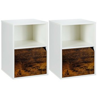 Set of 2 Nightstands Side End Table for Living Room