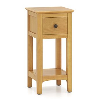 3 tier Nightstand with Drawer and Open Storage Shelf