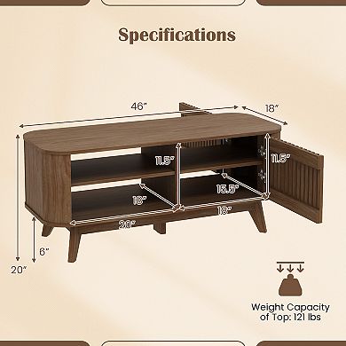 Rectangular Coffee Table with Storage and Adjustable Shelves