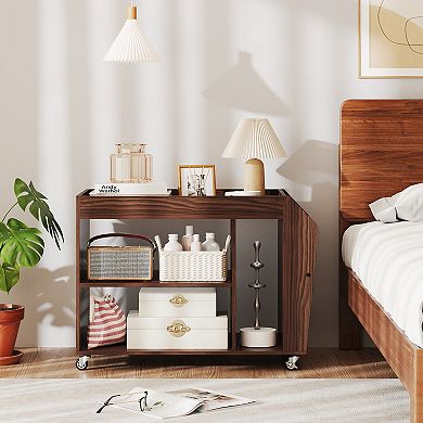 3-Tier Side End Table with Universal Wheels