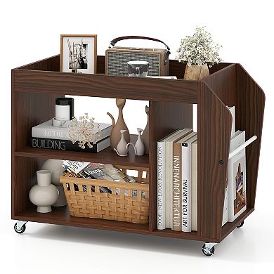 3-Tier Side End Table with Universal Wheels