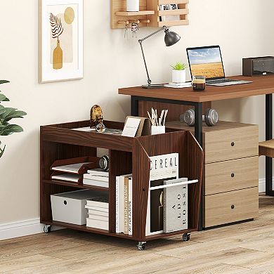 3-Tier Side End Table with Universal Wheels