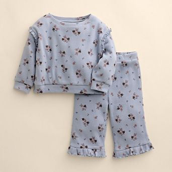 Baby Girl Little Co. by Lauren Conrad Ruffle Crew & Wide Pant Set