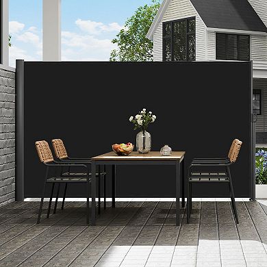 Patio Side Awning Privacy Screen Retractable 5.91 x 9.84 ft for Wind and Sun Blocking