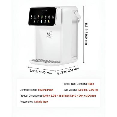 Countertop Instant Hot Water Dispenser with LED Touchscreen and 7 Temperatures