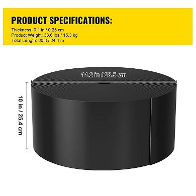 10"H Black HDPE Garden Edging Flexible Landscape Border for Yard Trail and Lawn Projects