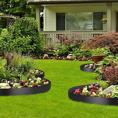 10"H Black HDPE Garden Edging Flexible Landscape Border for Yard Trail and Lawn Projects