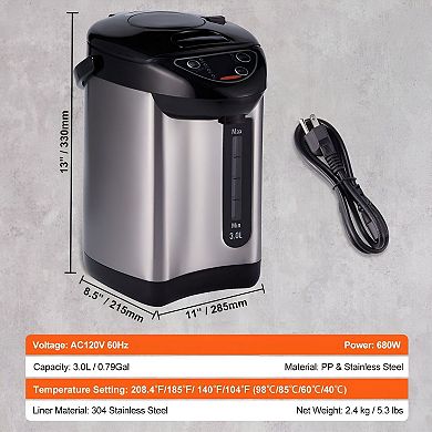 Instant Hot Water Dispenser with Stainless Steel Liner, Child Lock, and 680W Heating