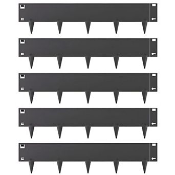 Galvanized Steel Garden Edging Set 5 pc Flexible Lawn Border with Ground Spikes