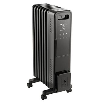 Oil-Filled Radiator Heater with 1500W Output, 360° Heat and Adjustable Timer - Black