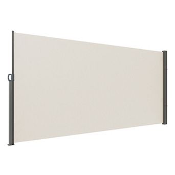 Retractable Side Awning Privacy Screen 5.9 x 11.5 ft Beige for Patio Balcony and Courtyard