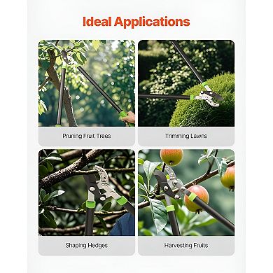 Pruning Lopper with Steel Blade for Yard and Landscape Maintenance - Black