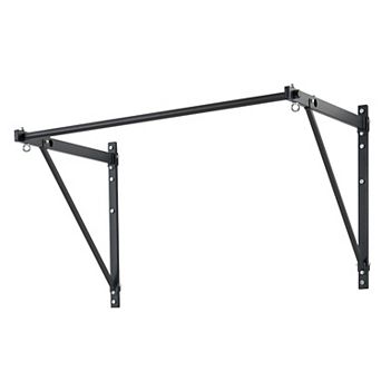 Wall-Mounted Pull-Up Bar with Dual Depth and 440 lb Capacity for Upper Body Workouts - Black