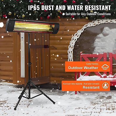 Infrared Heater with Remote Control and Even Heat Distribution - Black