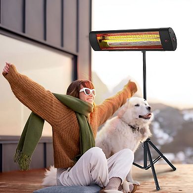 Infrared Heater with Remote Control and Even Heat Distribution - Black