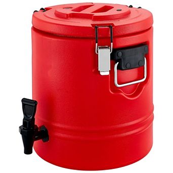 Insulated Beverage Dispenser with Drip-Free Spigot and Foam Insulation - Red