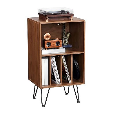 Turntable Stand with Record Storage for Albums Speakers and Décor