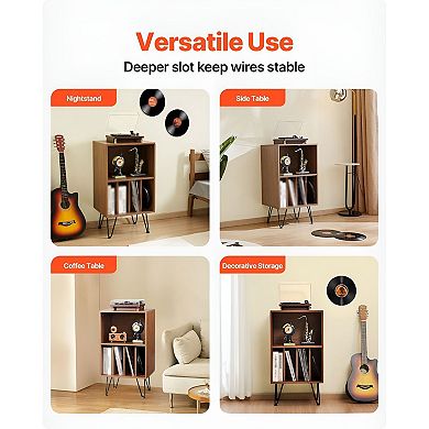 Turntable Stand with Record Storage for Albums Speakers and Décor