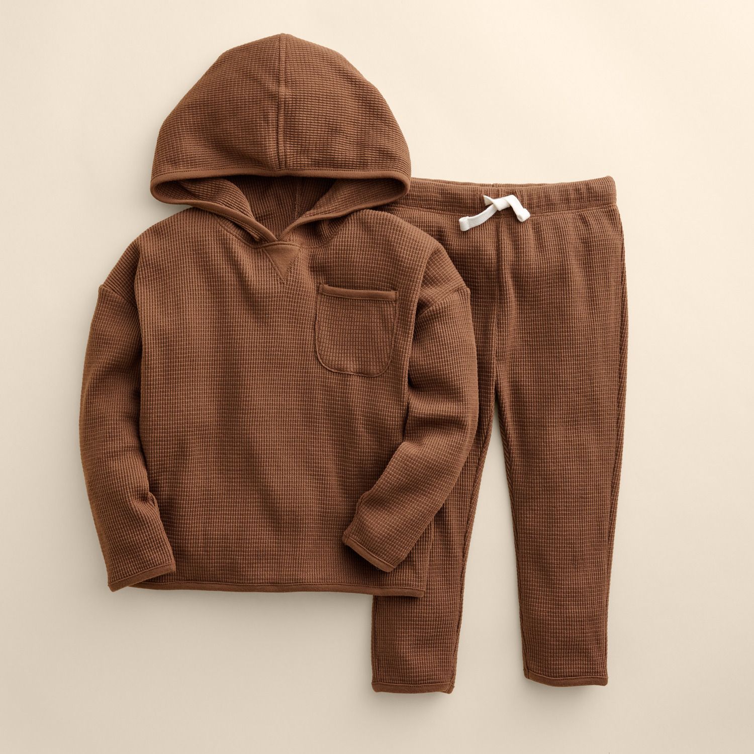 Комплект Little Co. by Lauren Conrad Waffle Hoodie & Pants Set для малышей, цвет: Какао коричневый