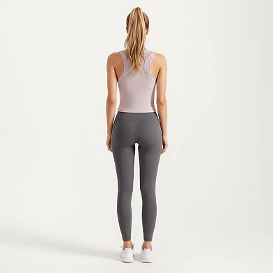 Women's Sleeveless Fitted Active Tank Top with Smooth Stretch Fabric and Scoop Neckline