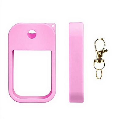 Silicone Hand Sanitizer Holder Sleeve with Keychain Clip for Travel and Everyday Use 2-Piece Set