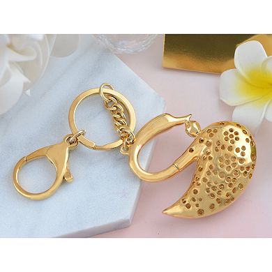 Swan Keychain Charm with Faceted Teardrop Stone and Crystal Accent Body