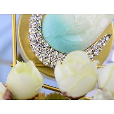 Swan Keychain Charm with Crystal Pave Body and Sculpted Wing Accent