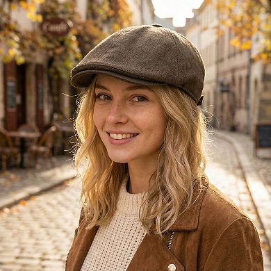 Womens Linen Cotton Flat Cap Lightweight Breathable Newsboy Style Hat