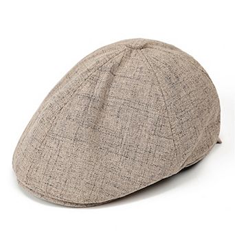 Womens Linen Cotton Flat Cap Lightweight Breathable Newsboy Style Hat