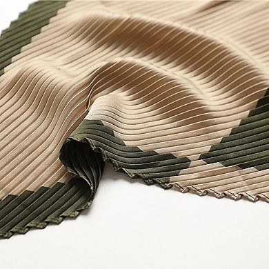 Womens Pleated Satin Scarf Soft Square Fashion Accessory