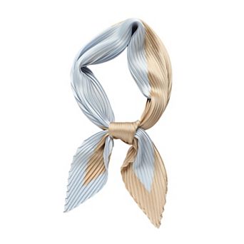 Womens Pleated Satin Scarf Soft Square Fashion Accessory