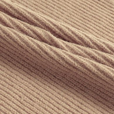 Solid Knit Button Neck Warmer Soft Stretch Winter Collar Scarf