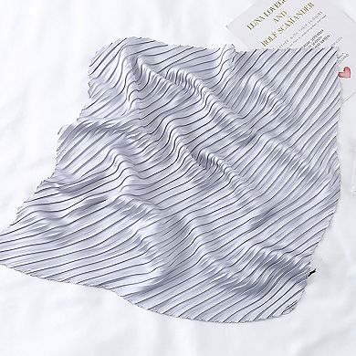 Womens Pleated Satin Scarf Soft Lightweight Elegant Accessory