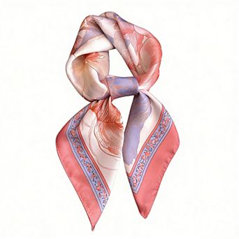 Womens Floral Satin Square Scarf Lightweight Soft Fashion Accessory