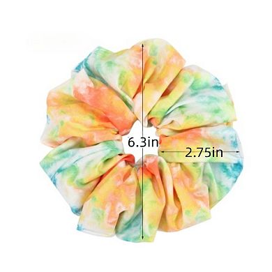 3-Piece Heart Print Hair Scrunchie Set with Soft Fabric and Gentle Elastic Hold
