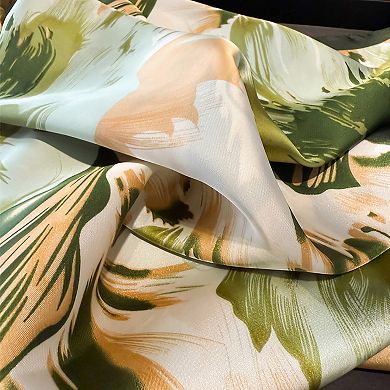 Womens Square Scarf Abstract Floral Print with Smooth Drape
