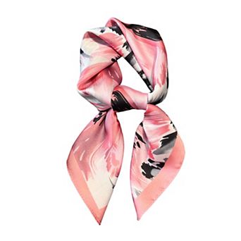 Womens Square Scarf Abstract Floral Print with Smooth Drape